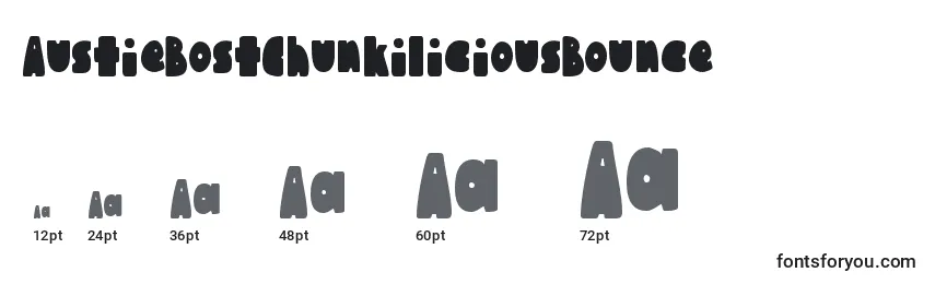 AustieBostChunkiliciousBounce Font Sizes