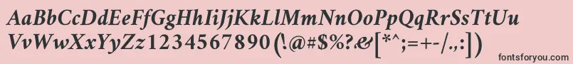Шрифт AmiriBoldslanted – чёрные шрифты на розовом фоне