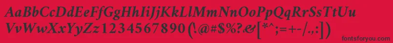 AmiriBoldslanted Font – Black Fonts on Red Background