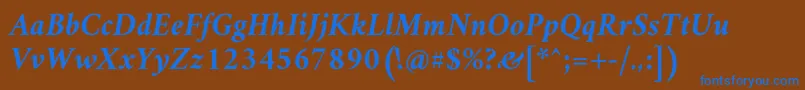 AmiriBoldslanted Font – Blue Fonts on Brown Background