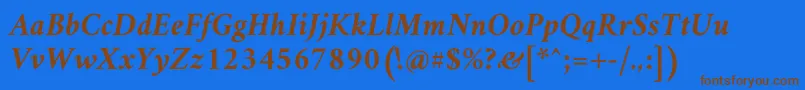 AmiriBoldslanted-fontti – ruskeat fontit sinisellä taustalla