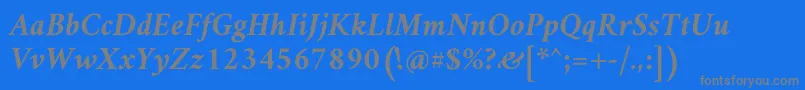 AmiriBoldslanted-fontti – harmaat kirjasimet sinisellä taustalla