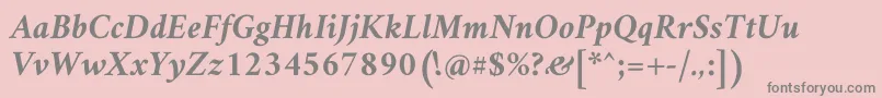 AmiriBoldslanted-fontti – harmaat kirjasimet vaaleanpunaisella taustalla