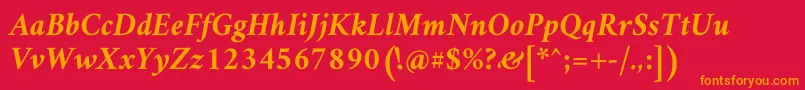 AmiriBoldslanted Font – Orange Fonts on Red Background
