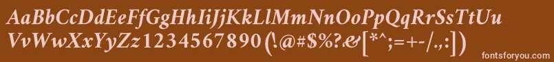 AmiriBoldslanted Font – Pink Fonts on Brown Background