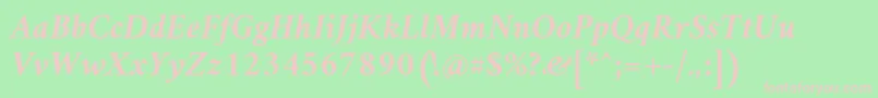 AmiriBoldslanted-fontti – vaaleanpunaiset fontit vihreällä taustalla