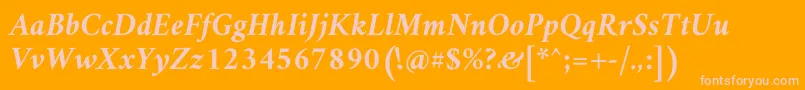 AmiriBoldslanted Font – Pink Fonts on Orange Background