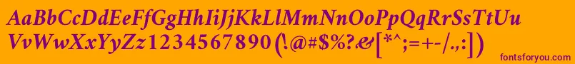 AmiriBoldslanted Font – Purple Fonts on Orange Background