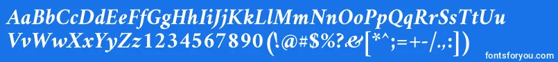 Шрифт AmiriBoldslanted – белые шрифты на синем фоне