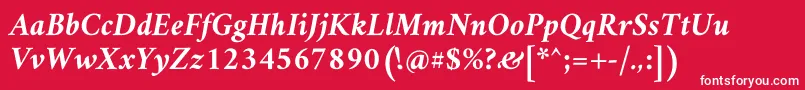 Шрифт AmiriBoldslanted – белые шрифты на красном фоне