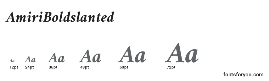 AmiriBoldslanted Font Sizes