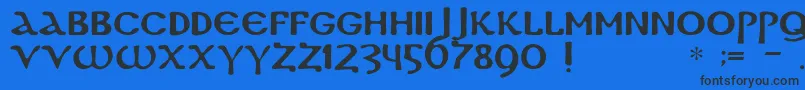 DsCoptic Font – Black Fonts on Blue Background