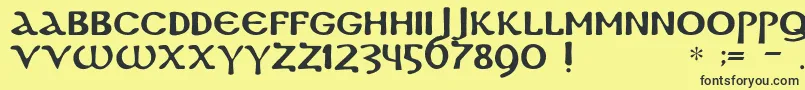 DsCoptic Font – Black Fonts on Yellow Background