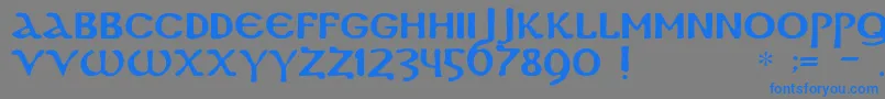 フォントDsCoptic – 灰色の背景に青い文字