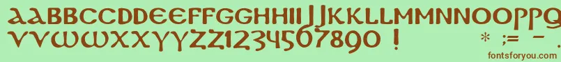 DsCoptic Font – Brown Fonts on Green Background