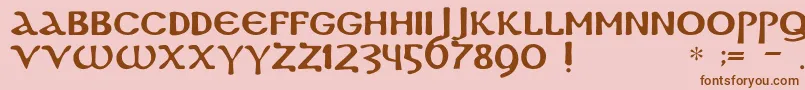 DsCoptic Font – Brown Fonts on Pink Background