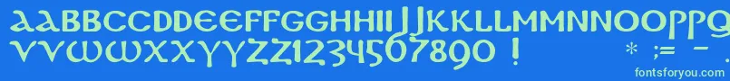 DsCoptic Font – Green Fonts on Blue Background