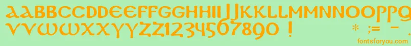 DsCoptic Font – Orange Fonts on Green Background