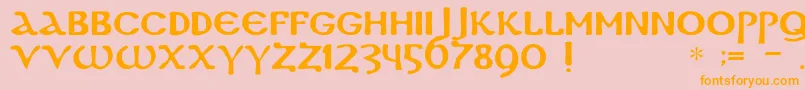 DsCoptic Font – Orange Fonts on Pink Background