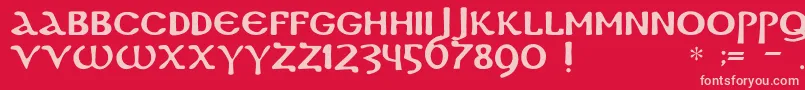 DsCoptic-fontti – vaaleanpunaiset fontit punaisella taustalla