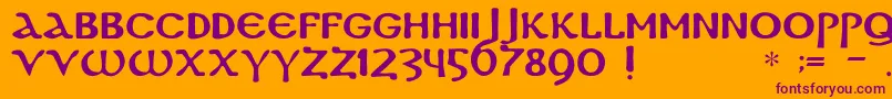 DsCoptic Font – Purple Fonts on Orange Background