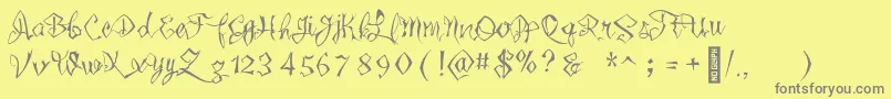 Wickedlittletown Font – Gray Fonts on Yellow Background