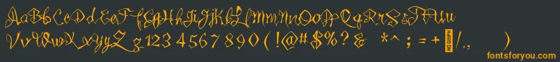 Wickedlittletown Font – Orange Fonts on Black Background