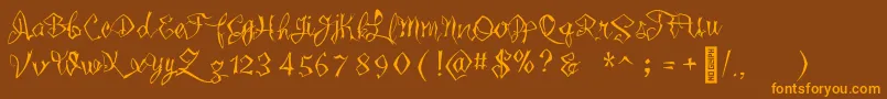 Wickedlittletown Font – Orange Fonts on Brown Background