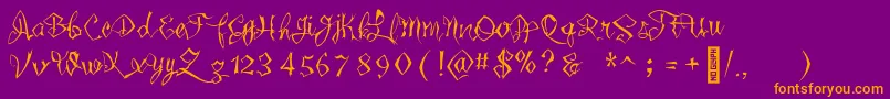 Wickedlittletown Font – Orange Fonts on Purple Background