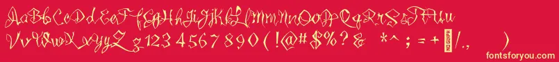 Wickedlittletown Font – Yellow Fonts on Red Background