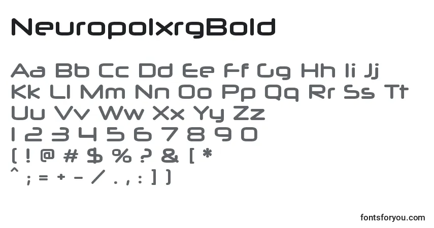 Шрифт NeuropolxrgBold – алфавит, цифры, специальные символы