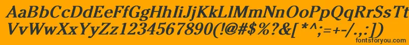 CheltenhamNormalBoldItalic Font – Black Fonts on Orange Background