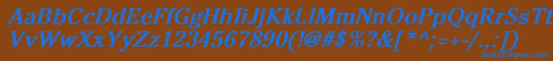 CheltenhamNormalBoldItalic Font – Blue Fonts on Brown Background