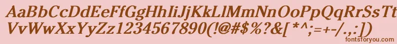 CheltenhamNormalBoldItalic Font – Brown Fonts on Pink Background