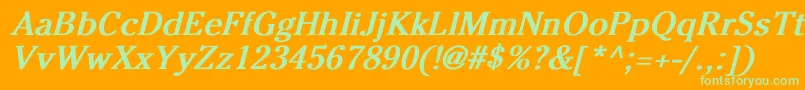 CheltenhamNormalBoldItalic Font – Green Fonts on Orange Background