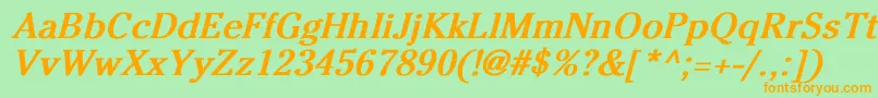 CheltenhamNormalBoldItalic Font – Orange Fonts on Green Background