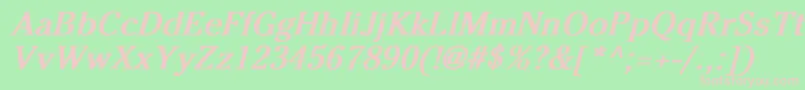 CheltenhamNormalBoldItalic Font – Pink Fonts on Green Background