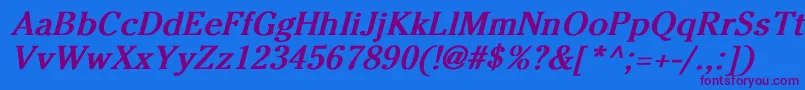 CheltenhamNormalBoldItalic Font – Purple Fonts on Blue Background