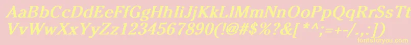 CheltenhamNormalBoldItalic Font – Yellow Fonts on Pink Background