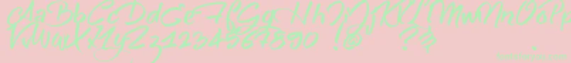 SheAlwaysWalksAloneDemo Font – Green Fonts on Pink Background