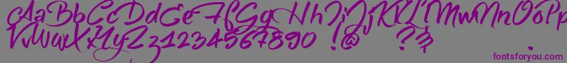 SheAlwaysWalksAloneDemo Font – Purple Fonts on Gray Background