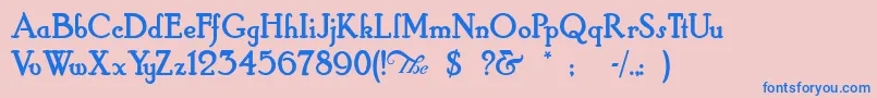 Hobbyhorse Font – Blue Fonts on Pink Background