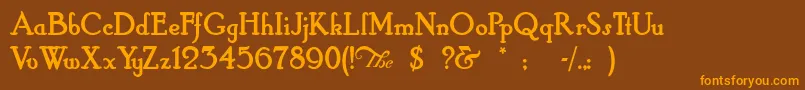 Hobbyhorse Font – Orange Fonts on Brown Background