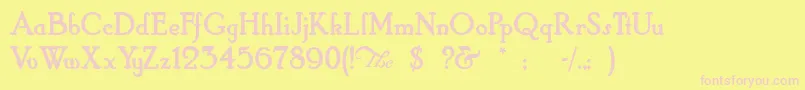 Hobbyhorse Font – Pink Fonts on Yellow Background