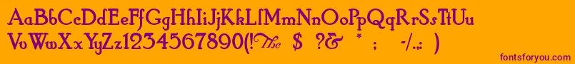 Hobbyhorse Font – Purple Fonts on Orange Background