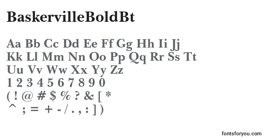 A fonte BaskervilleBoldBt – alfabeto, números, caracteres especiais