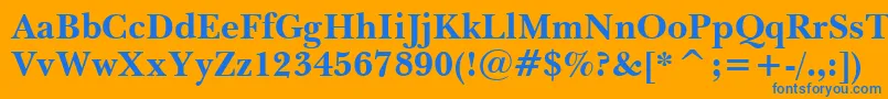 フォントBaskervilleBoldBt – オレンジの背景に青い文字