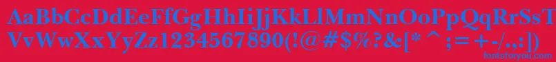 BaskervilleBoldBt Font – Blue Fonts on Red Background