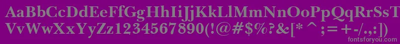 フォントBaskervilleBoldBt – 紫の背景に灰色の文字