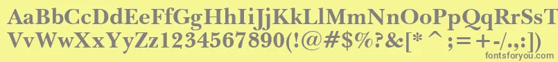 フォントBaskervilleBoldBt – 黄色の背景に灰色の文字